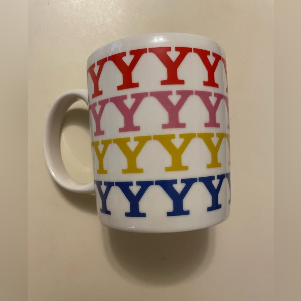 Ashland, ceramic coffee mug featuring multicolor Y